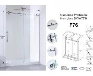 F76 / FF76 Frameless Shower Door